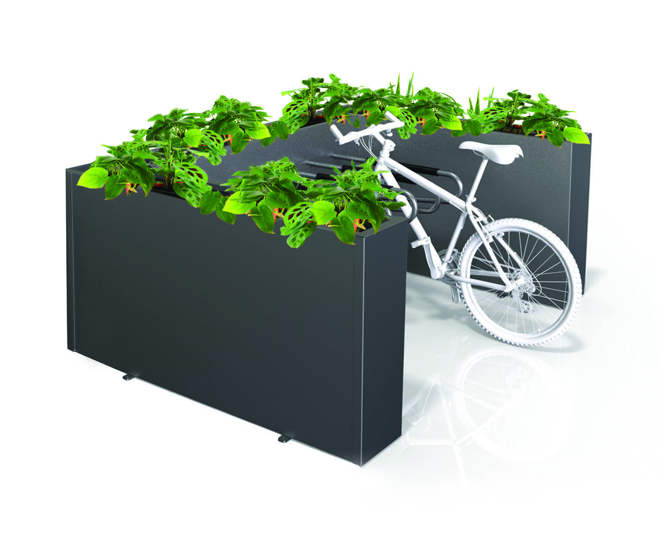 Three Sided Planter Box 6 Bike Rack